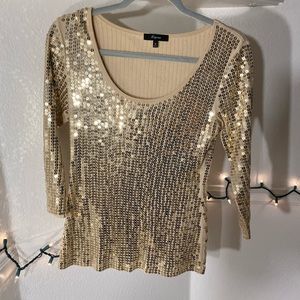 Gold Sequin Top by Express